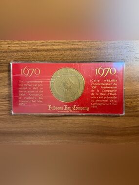 Hudson's Bay 300th Anniversary Coin Medallion, In Pkg